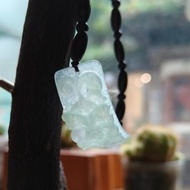 緬甸天然冰種綠 雕花手牌 檀木串珠鍊2481303