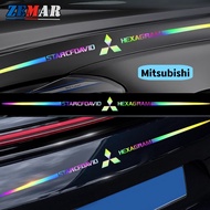 1Pc Mitsubishi Logo Sticker Laser Reflective Colorful Car Accessories For Xpander Cross Pajero Outlander Sport Eclipse Attrage Triton Mirage Lancer