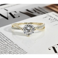 Top Quality Engagement Ring Gold Jewelry 9K 14K 18K Real Gold Rings Women*&*-