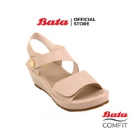 Bata COMFIT รองเท้าเพื่อสุขภาพ Comfortwithstyle  รองเท้าส้นทึบ รองเท้ารัดส้น สำหรับผู้หญิง สีดำ รหัส 6616713 / สีชมพู รหัส 6618713