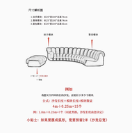 Modern Minimalist Snake Shape Leather Sofa Italian Style Large Room Module Form U Type Sofa High Den