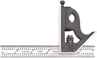 Starrett Steel Combination Square with Square Head - 6" Blade Length, Cast Iron Head, Hardened Steel