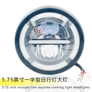 Motorcycle Accessories Headlight LED5.75-Inch Round Flat Word with Daytime Running Lights Far Near L