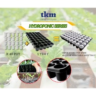 Fertigasi Hidroponik Sayur Daun [40 POT+1 TRAY] 47mm Mesh Hydro Pot Hydroponics Cup Net Pot Cawan Hy