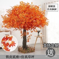 Red Indoor Tree High Shopping Mall Tree Maple Fake Landscape Plant Hotel Maple Simulation Tree Simul