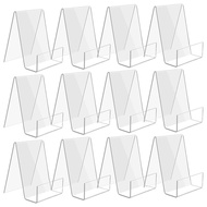 (QBEP) 12 Pack Acrylic Book Stand Clear Book Holder Small Acrylic Display Stand For Books Photos Bro
