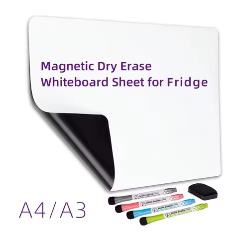 A4 A3 Magnetic Dry Erase Whiteboard Flexible Reusable Drawing Board Kids Educational White Board for