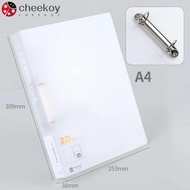 CHEEKOY Binder File Folder, 2 Holes Office Document Transparent Folder, Plastic D-shaped Lever Arch 