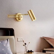 Bedroom Bedside Wall Lamp Modern Simple Creative Folding Retractable Swing Arm Study Reading Rotatable Back Wall Lamps