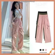 【READY STOCK AT Johor】 Hotgirl⭐Cargo Pocket Pant Overalls for women high-waisted slim and drapey wid
