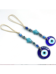 1入手工珠串家居裝飾品，土耳其風格被贈與之物玻璃藍色眼睛懸掛飾品