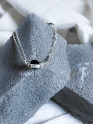 手工製純銀星球 藍砂石 手鏈