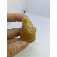 D2724 Natural Ore/Laos Stone Field Topaz Seal Lotus Name Calligraphy Yellow Money Oval With Exclusiv