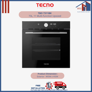 Tecno TBO 7311BK  11 Multi-function Upsized Capacity Oven with Pyrolytic Self-Cleaning