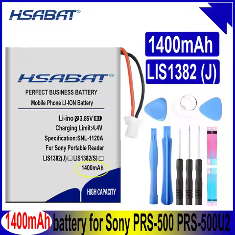 HSABAT LIS1382(J) 1400mAh Battery for Sony Portable Reader PRS-500 PRS-500U2 PRS-505 PRS-505SC/JP PR