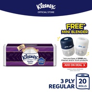 Kleenex Ultra Soft Toilet Tissue 3ply (20 Rolls) Healthy Clean - Strong  Absorbent Bath Tissue Paper