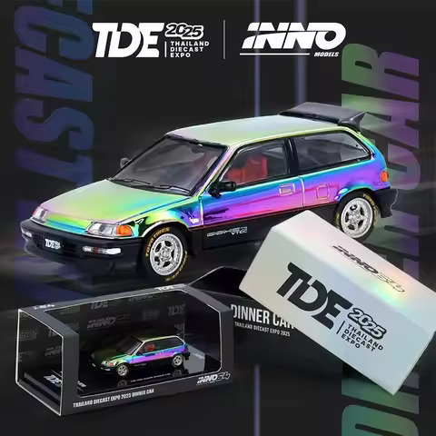 INNO In Stock 1:64 TDE 2025 Thailand Dinner EF9 CIVIC EK9 SKYLINE GTR R34 Diecast Diorama Car Model 