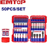 EMTOP ชุดดอกไขควงกระแทก 50 ชิ้น รุ่น ESBT05001 ( 50 Pcs impact screwdriver bits set ) เจ้าอันดับ1