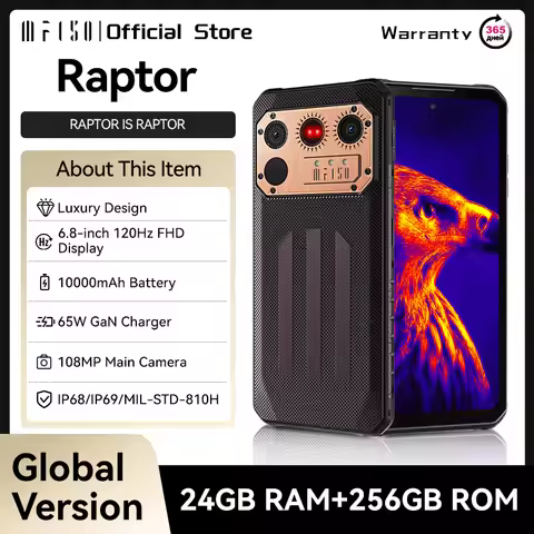 IIIF150 Raptor Rugged Machine 6.8'' FHD+120Hz Display 24GB+256GB 10000mAh 108MP UltraThin Rugged Cel