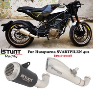 Slip On For Husqvarna SVARTPILEN 401 2017 2018 2019 Motorcycle GP Exhaust Escape Systems Modify Link Pipe With Muffler D