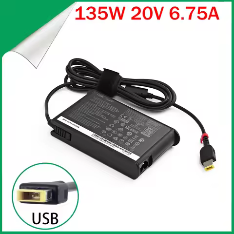 Charger 135W 20V 6.75A USB-C Laptop Adapter for Lenovo ThinkPad P51 P52 S5 R720 Y700 Y50-70 ADL135SC