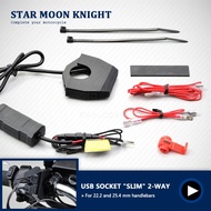 For BMW For YAMAHA For HONDA For SUZUKI For KAWASAKI Etc 22.2-25.4mm Handlebars Motorcycle Dual USB 