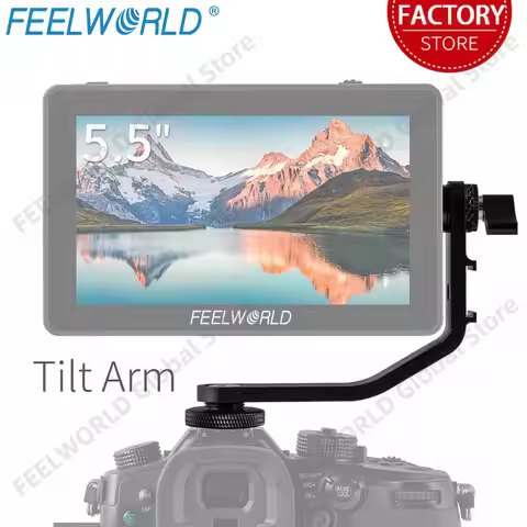 Tilt Arm for FEELWORLD F6 PLUS 5.5 or 6 Inch 4K HDMI On Camera Field Monitor Mount on DSLR Stabilize