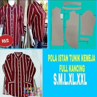 pola tunik full kancing depan