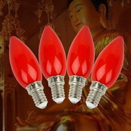 1PC LED Altar Bulb E12/E14 Red Candle Buddha Lamp Temple Decorative Lamp Buddha Bead Decorative Lamp