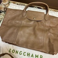 Longchamp 駝色 小羊皮 手提包 托特包 肩背包 大容量