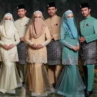 ( AMAYRA )SET BAJU PENGANTIN SET SANDING BAJU NIKAH KAHWIN BERTUNANG SET COUPLE BAJU RAYA VEIL