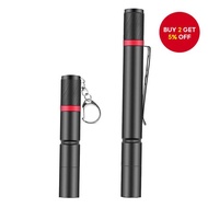 Portable Pen Flashlight 8000 Lumen , Keychain Mini Pocket LED Light with Clip, AAA Battery Powered