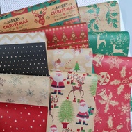 {5 Sheets Bundle} Kraft Wrapping Paper, Gift Wrapper, Christmas/ X'mas/ Xmas