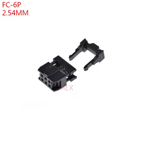 10pcs fc-6p Idc Socket Pitch 2.54mm Jtag Isp Plug Connector Double Row Female 2x3pin 6pin 6p For Dc3