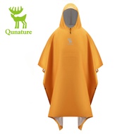 Qunature Multifunctional Lightweight Raincoat Hiking Climbing Camping 3 in 1 Poncho Floor Mat Canopy