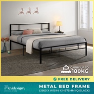 Metal Bed Frame Single / Super Single / Queen White Color Quality Standard Single Flexidesignx GINA