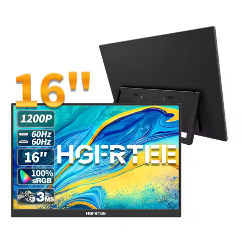 HGFRTEE 16Inch Portable Monitor ADS-IPS 16:10 RGB100% 300cd/m2 PC Game Extended display Laptop Secon