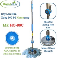 Cây Lau Nhà Xoay 360 Độ Inox Chổng Gỉ - Homeeasy | HO-99C | Đi kèm bông lau