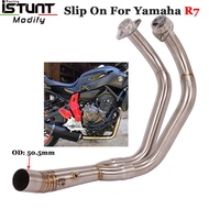 For Yamaha R7 2020 2021 2022 Motorcycle Exhaust Escape Systems Modified Motorbike Front Mid Link Pipe Connection 51MM Mu