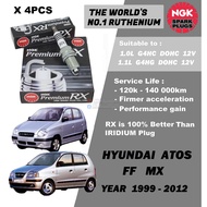 NGK Premium RX Spark Plug - Hyundai Atos 1.0L G4HC 1.1L G4HG DOHC 12V Epsilon Engine ( Year 1999-201