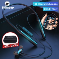 Wiresto Wireless Earbuds Neckband Wireless Headphones Neck Hanging Earbuds Gaming Earphone E-Sports Soft Silicone Sport Earphone HD Stereo Headset Magnetic Headphones