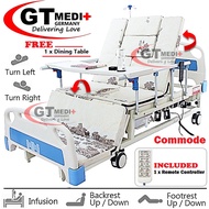 EB-01 GT MEDIT GERMANY Double Crank Remote Control Electric Hospital Nursing Bed Mattress Infusion Commode Tilam Katil