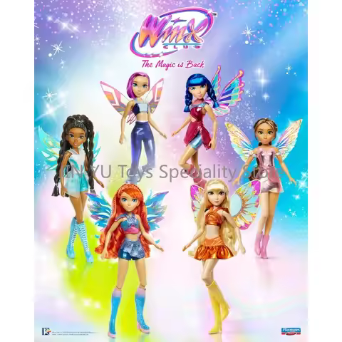 Original 2025 Winx Club 6 Fairy Fashion Dolls 10.5 Inch with Wings Shimmering Outfits Collectible To