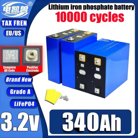 1-32pcs new 340Ah Grade A Lifepo4 3.2V Battery Rechargeable 10000cycles DIY12V24V 48V RV EV Boat Gol