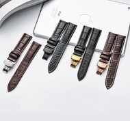 ﺴ❦❁ Genuine Leather Watchbands 12-24mm Universal Watch Butterfly Buckle Band Steel Buckle Strap 22mm watch band Business Watch Band