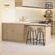 [FREE INSTALLATION] Como Home Extendable Island Table with Storage | Melamine | Ready Stock