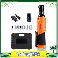 【●TI●】200Nm High-Torque 90° Cordless Ratchet Wrench Set 3/8'' Angle Wrench with 12V Batteries EU Plu