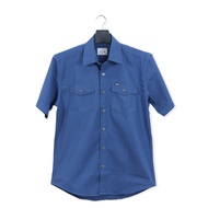 Bovy Blue Shirt  - เสื้อเชิ้ตแขนสั้นสีฟ้าเข้ม รุ่นBA-3596 สี ฺBL-07