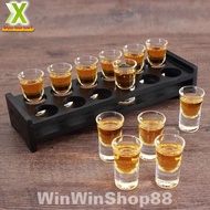 Khay đựng 12 ly uống rượu full shot màu đen