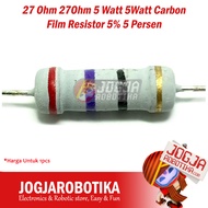 27 Ohm 27Ohm 5 Watt 5Watt Carbon Film Resistor 5% 5 Percent